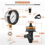 DearChan 98209800 High Flow Manual Relief Valve/Air Relief Manual Valve Assembly with Pressure Gauge, Replacement for Pool and Spa Filter (2 PACK-98209800)