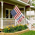 2024 Donald Trump House Flags for Outside 28x40 Double Sided Burlap, Retro style American President Election Yard Lawn Outdoor Decoration Banner Sign Flag DF551-28