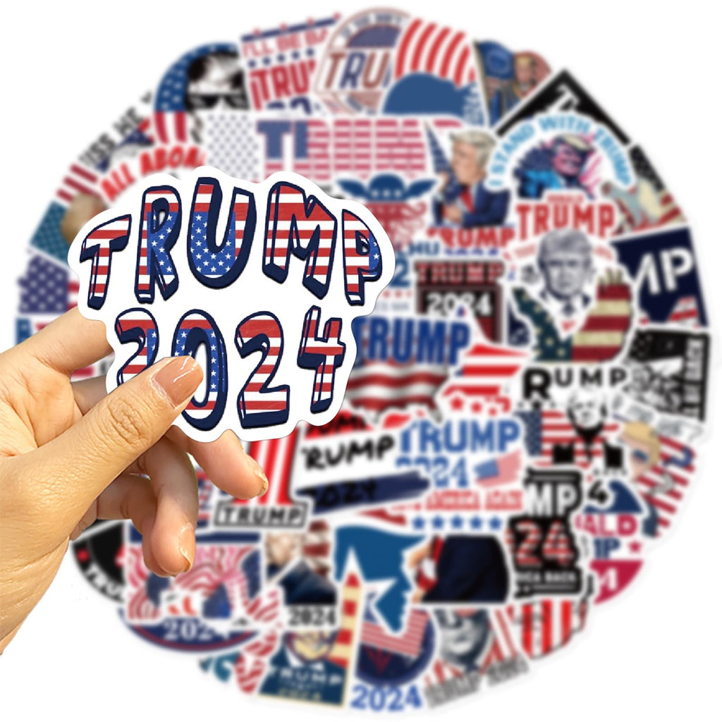 American Trump 2024 Stickers 50pcs Pack, Funny USA Presidential Election Stickers for Laptop Water Bottles Car Phone Truck Motorcycle Notebook Bike Bumper Luggage (2024Trump)