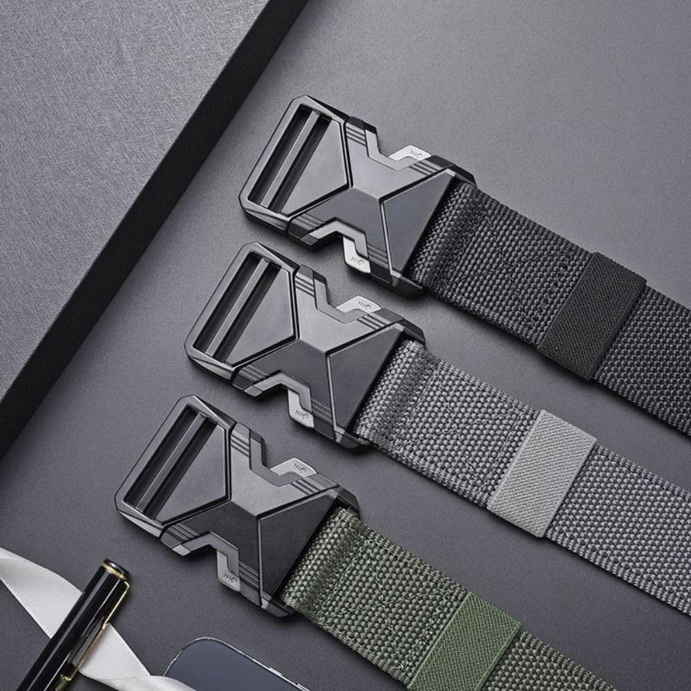 Quick Release Waistband Breathable Durable Outdoor Sport Belt Multi Function Nylon Belt(Grey)