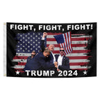 Fight Fight Fight Trump Flag Trump 2024 Fight Flag 3X5 Feet Indoor and Outdoor Flag with Brass Grommets Pennsylvania Rally Shooting Ears Survivors Trump Flag