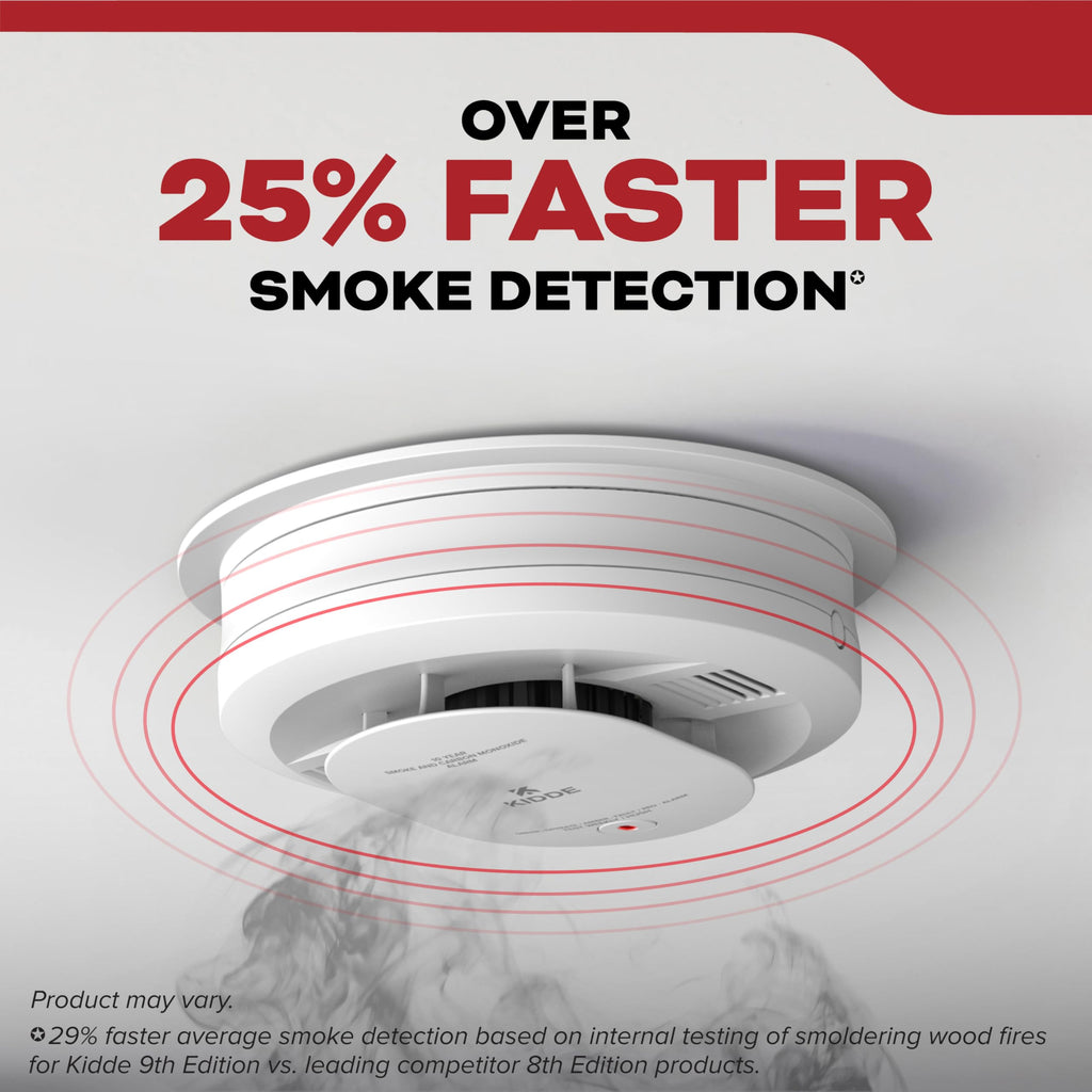 Kidde Hardwired Smoke Detector, 10-Year Battery Backup, Interconnectable, LED Warning Light Indicators, 4 Pack