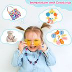 BEMITON Pop Beads Jewelry Making Kit for Girls - Arts and Crafts for Kids Ages 3 4 5 6 7 8 Years Old, Montessori Toys Snap Beads DIY Bracelet Necklace Ring Set，Christmas & Birthday Gifts for Toddler