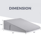 Bed Wedge Pillow for Sleeping 7.5" Memory Foam Wedge Pillow for After Surgery Triangle Pillow Wedge for Acid Reflux Snoring Heartburn GERD Back Support Leg Elevation, Removable Washable Cover - Gray