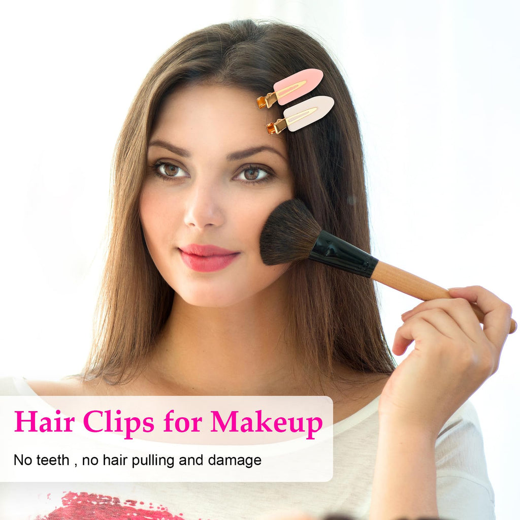 6 Pcs Creaseless Hair Clips No bend No Crease Hair Clip Makeup Clips for Women and Girls Flat Hair Clips for Hairstyling Salon Golden Handle