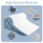 SlumbayTale Bed Wedge Pillow for Sleeping, 12&18&25 Inch Adjustable Height Memory Foam Wedge Pillow for After Surgery, 12-in-1 Wedge Pillow for Acid Reflux, Snoring, Gerd, Back Pain
