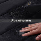 Buganda Memory Foam Bath Mat Rug, 24" x 16", Ultra Soft and Non-Slip Bathroom Rugs, Water Absorbent and Machine Washable Bath Rug for Bathroom, Shower, and Tub, Black