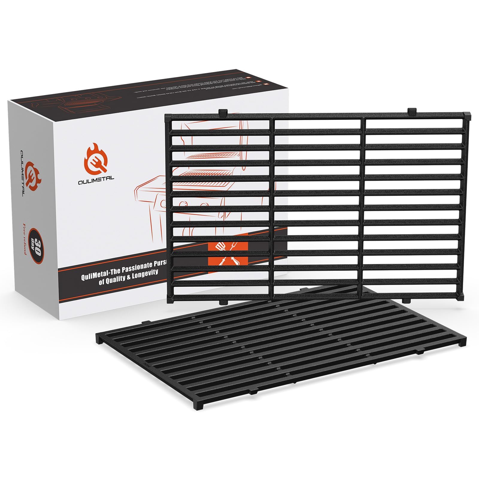 QuliMetal 17.5" Grill Grates for Weber Spirit 300/400 and Spirit II 300 Series,Spirit E/S-310 E/S-320 E/S-330,Spirit 700,Genesis Silver/Gold B & C,Genesis 1000-3500,Cast Iron Part for Weber 7638 7639