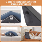 BIEEZZK Knee Wedge Pillow for Pain Relief - Memory Foam Leg Elevation Pillow for Post-Surgery Recovery, Sciatica, Hip & Back Support - Knee Wedge for Sleeping, Ankle & Joint Care, Velvet Grey