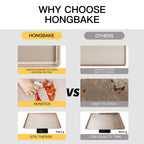 Half Cookie Sheet Pan for Baking - HONGBAKE Nonstick Baking Sheet with Diamond Texture Surface, 57% Thicker Carbon Steel Commercial Cookie Trays for Oven