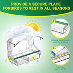 BPYOT Clear Acrylic Window Bird Feeder for Outside with 4 Strong Suction Cups and Detachable Seed Tray, are Unique Gardening Gifts for Parents/Elderly Grandpa/Grandma/Grandparents