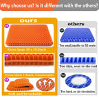 Plus Size Gel Seat Cushion for Long Sitting, Extra Large and Thick Gel Seat Cushion for Pressure Relief for Back, Sciatica, Hip, Tailbone Pain, Used for The Office, Cars, Wheelchairs (Orange)