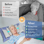 Mybow Neck Stabilizer Wedge Surgery Pillows for Sleeping Upright Head Straight Medical Positioning Wedge Recliner Wheelchair Neck Support Side Sleeper Head Positioner Elderly Disabled Bedridden