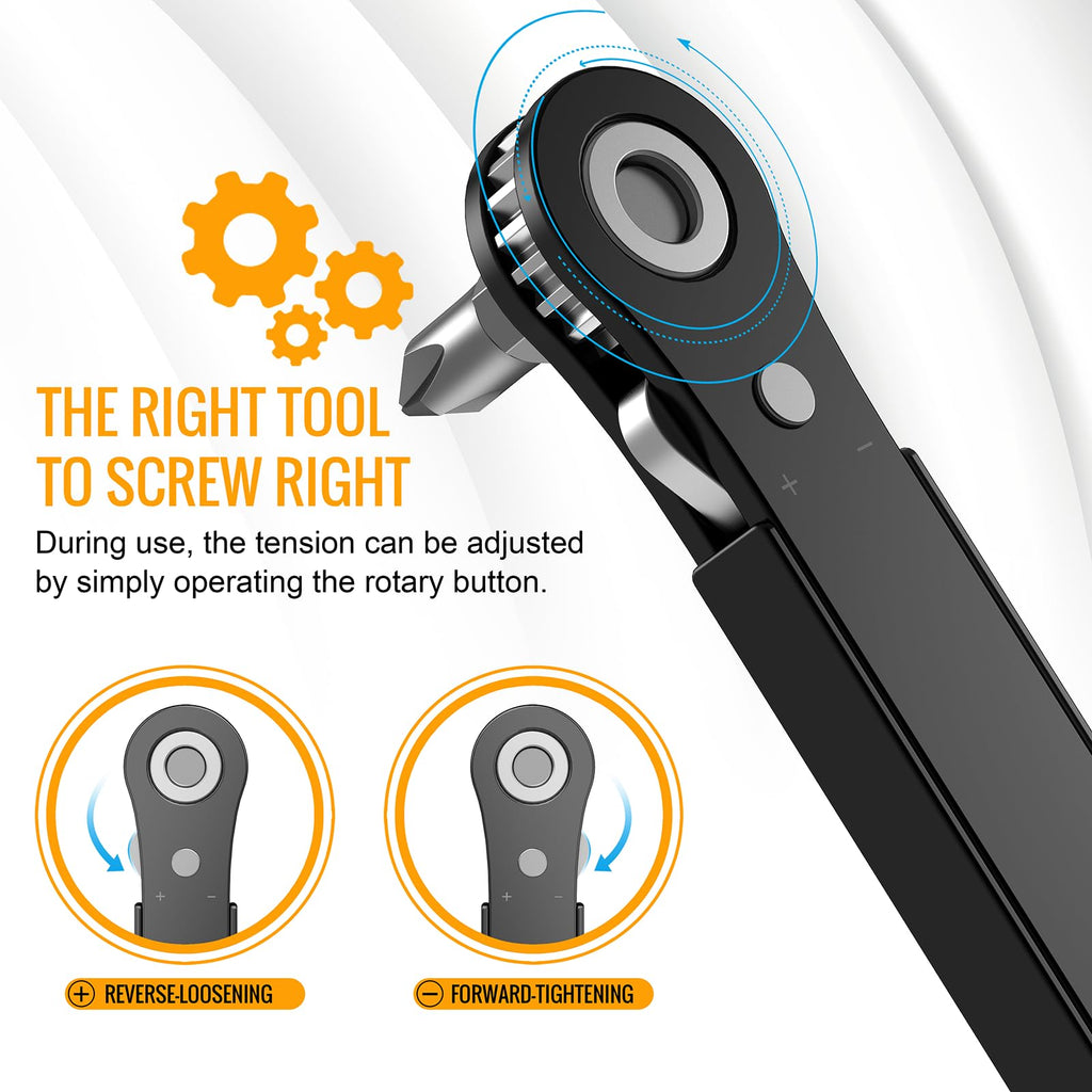 Gifts for Men Right Angle Screwdriver: Mini Tool Kit Ratchet Allen Wrench Drill Bit Set Small Ratcheting Screwdriver Set, Cool Tools for Men Gifts, Christmas Gifts Stocking Stuffers for Adults Men Dad