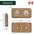Northwood Sauna - Sauna Thermometer and Hygrometer 2 in 1 - Fahrenheit & Celsius - Handmade from Canadian Red Cedar Wood - Luxurious Golden Metal Dials
