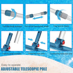 POOPLE Professional 16 Foot Telescopic Aluminum Swimming Pool Pole - Attach Connect Skimmer Nets, Rakes, Brushes, Vacuum Heads Cleaning