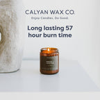 Calyan Wax Soy Wax Candle, Aspen & Fog Scented Candle for The Home | Premium Candle with Essential Oils | 7.2 oz 57 Hour Burn | Soy Candle in Amber Glass Jar | Aromatherapy GIF