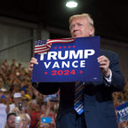 PATTY WACKZ Trump 2024 Trump Yard Signs 2024 Double Sided 17.5" x 13.5" Corrugated Plastic Trump Vance Yard Signs 2024 with H-Frame Ground Stake Trump Signs for Yard.