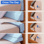 EUHAMS King Size Bed Wedge Pillow - Bed Gap Filler Mattress Wedge Headboard Pillow Close The Gap 0-7" Between Your Headboard and Mattress or Wall for Sleeping Backrest Pillow（Blue 76"x10"x6" ）