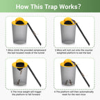 Automatic Reset Slide Bucket Lid Mouse Trap, Reusable Catch and Release Mouse Trap, Mousetrap Bucket Indoor and Outdoor, Humane Non-Kill Mouse Trap Bucket, Mouse Trap Bucket Lid (3-Pack)