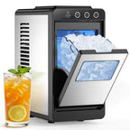 COWSAR Ice Maker Countertop, Portable Ice Machine with Self-Cleaning, 8 Cubes in 6 Mins, 26 lbs/24Hrs, Quiet Commercial Compact Ice Machine for Home, Camping, Bar, Sliver