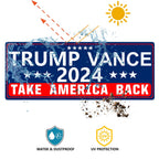 Shmbada Trump Vance 2024 Take America Back Magnetic Bumper Sticker for Cars - Support Trump Vehicle Magnet Sign Decal, Blue 10 x 3.5 Inches (Trump Vance 2 PCS)