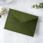 PONATIA 50 PCS/Pack A7 Envelopes, 5.25 x 7.5'' Olive Green Envelopes For 5x7'' Weddings Invitation Cards, Christmas Gift Cards Envelopes, Acrylic Invitations, Photos and Any 5x7" Inserts