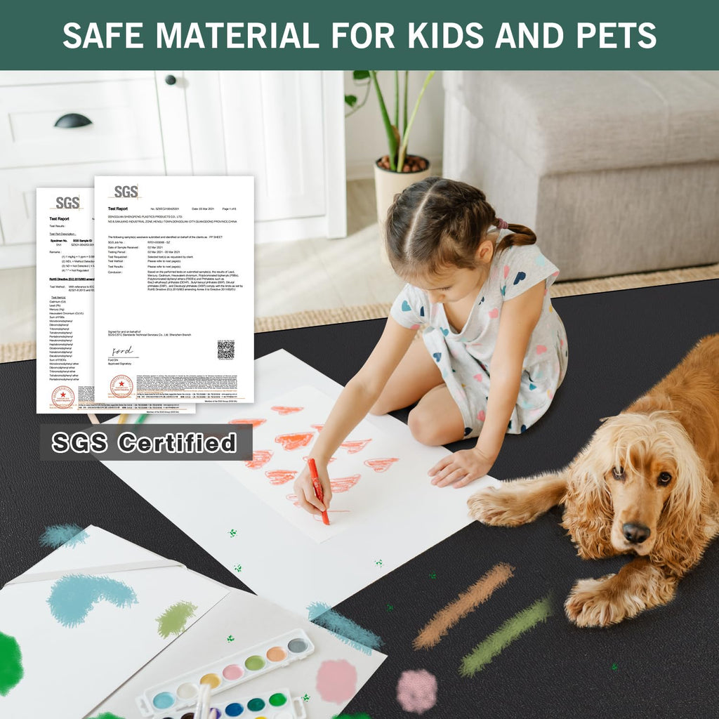 Large Office Chair Mat for Carpet, 46"x 60" Anti-Slip Waterproof Desk Chair Mat for Rolling Chairs, Heavy Duty Vinyl Computer Floor Protector, Easy Glide Floor Mat for Work, Home Office, Gaming