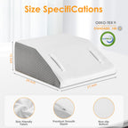 Ruqmuis Leg Elevation Pillow for After Surgery, 10inch Foam Leg Elevating Pillow for Swelling and Blood Circulation, Leg Wedge Pillow for Sleeping, Knee Pillow for Knee Hip Ankle Pain Relief, White