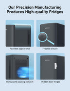 AstroAI Mini Fridge 2.0 Gen, 6 Liter/8 Cans Makeup Skincare Fridge 110V AC/ 12V DC Portable Thermoelectric Cooler and Warmer Little Tiny Fridge for Bedroom, Cosmetics, Christmas (Dark Grey)