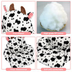 QYA Cute Chair Cushion, Soft Seat Cushions for Office Desk, Kawaii Chair Pillow for Gaming, Comfy Floor Seating for Adults, Cow Stuff for Bedroom Playroom Dining Living Room Decor, 17"x16.5"