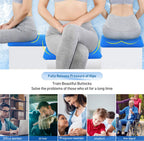 19.7＂ Gel Seat Cushion, Super Large & Thick Office Chair Cushion for Long Sitting - Back Hip Tailbone Pain Relief Cushion, Egg Seat Cushion Desk Chair Pads for Cars Wheelchair - Fits up to 350 lbs