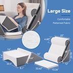 Negwoo 7PCS Orthopedic Bed Wedge Pillow Set for Sleeping, Post Surgery Foam Support Pillow for Back, Neck, Leg Pain Relief and Acid Reflux, Comfortable Adjustable Sitting Back Pillow Grey