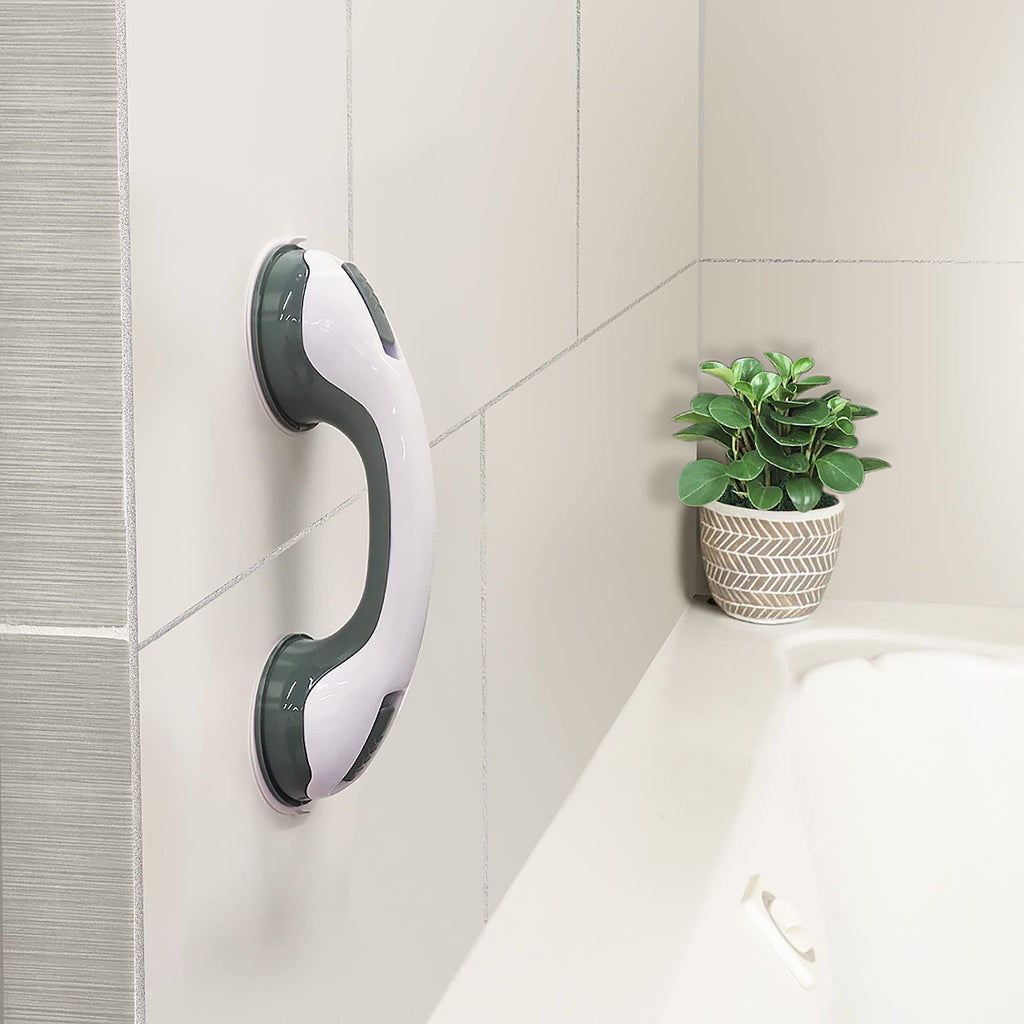 NLAAHCE Grab Bars for Bathtubs and Shower Handles for Elderly Suction 12Inch ADA Shower Grab Bar for Seniors Shower Chair Safety Handrail Handicap Grab Bars for Bathroom Elderly Assistance Product