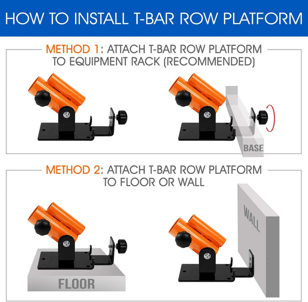 Yes4All 360° Swivel T-Bar Row Platform - Landmine Handle Attachment, Fits 1” Standard Bar and 2” Olympic Bar - Orange