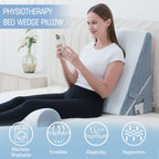Ziiyllean 3Pcs Orthopedic Bed Wedge Pillow for Sleeping, Adjustable 9&12 Inch Memory Foam Wedge Pillow Post Surgery or Back, Neck and Knee Support, Triangle Pillow for Acid Reflux Gerd Snoring