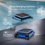 (2025 Upgrade) Beatbot iSkim Ultra 24/7 Cleaning Solar Powered Pool Skimmer with Water Clarification System & APP Control, Voice Broadcast, Dual Charging Options, Edge & Corner Cleaning, Blue
