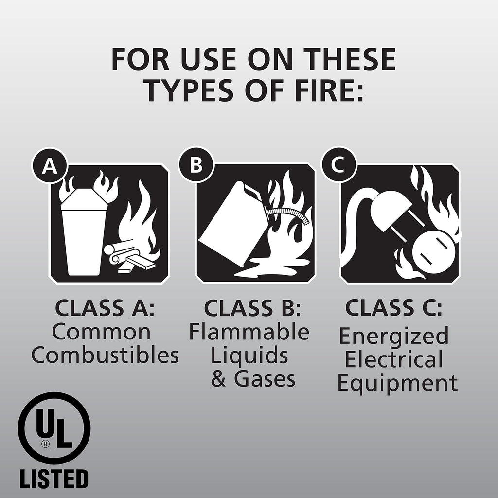 Kidde Pro 210 2A:10-B:C Fire Extinguisher, Rechargeable, Multi-Purpose for Home & Office, 4 lbs. & Kitchen Fire Extinguisher, Home Use for Grease Fires, 3.9 Lbs., Wall Mount Included, White