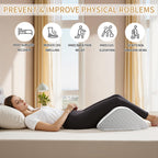 ZNUZDRK Knee Wedge Pillow, 8" Knee Pillow for Back Sleeping, Leg Elevation to Elevate Knee Triangle Pillow Post Surgery Recovery, Leg Pillow for Knee Support, Hip Back Pain Relief