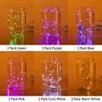 SINAMER 12 Pack Fairy Lights Battery Operated String Lights, 7ft 20 Led Fairy String Lights, Waterproof Copper Wire Firefly Starry String Lights for DIY Wedding Party Bedroom Christmas (Multicolor)