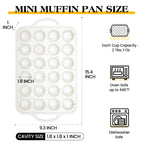 AOTASO 2 Pcs Silicone Mini Muffin Pan With Metal Frame, 24 Cups Nonstick Cupcake Tray for Baking, Small Muffin Molds with Handles (Cream)