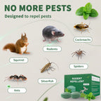 Mouse Rodent Repellent, 24 Pack Peppermint Oil to Repel Mice and Rats– Works for Mice Repellent, Squirrels, Indoor/Outdoor Use, Safe for Homes & Pets
