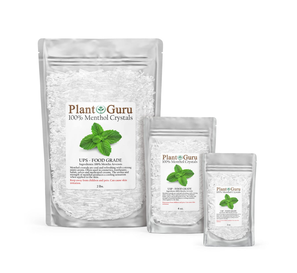 Menthol Crystals 8 oz. Mentha Arvensis 100% Pure Natural USP Food Grade - Great for Cosmetics, Salves, Balms, Creams and Soap Making.
