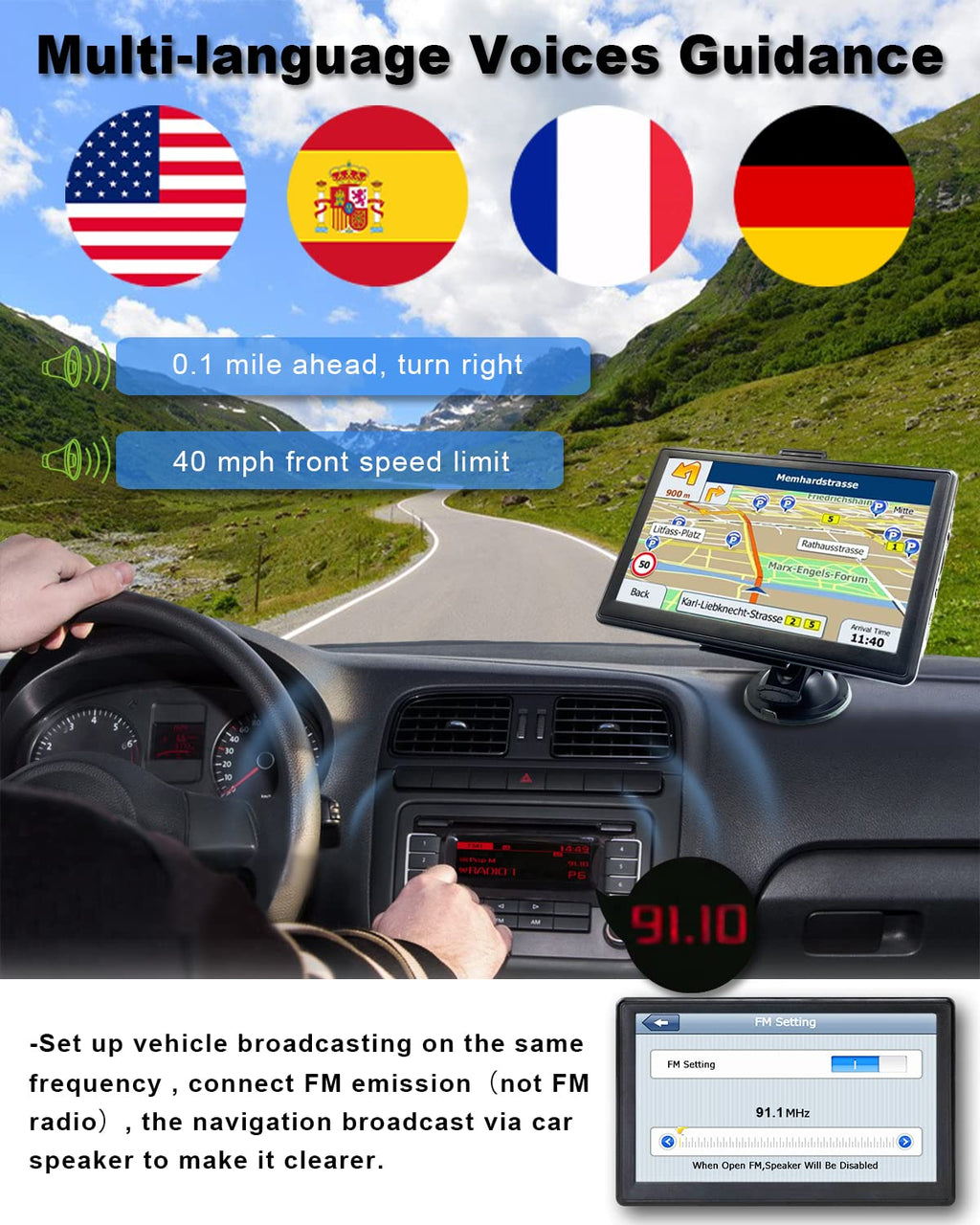 OHREX N700 GPS Navigation for Car Truck RV, GPS Navigator with 7 inch, 2024 Maps (Free Lifetime Updates), Truck GPS Commercial Drivers, Semi Trucker GPS Navigation System, Custom Truck Routing