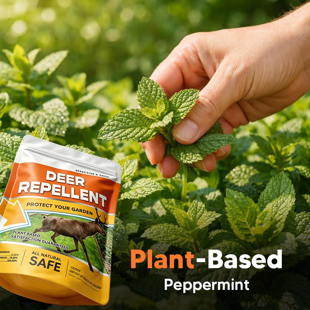 fcesiweg Deer Repellent for Plants, Deer and Rabbit Repellent Outdoor, Rabbit Repellent for Garden, Bunny Repellent, Deer Away, Keep Deer & Rabbits Out of Garden, Yard and Lawn, Easy to Use, 8 Packs