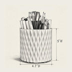 Rotating Pen Holder for Desk, 5 Slots Easthetic Pencil holder Desk Organizer Supplies and Accessories for Women Girls, Pencil Cup for Office Home Art Supply, White
