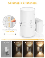 L LOHAS LED Motion Sensor Night Light Plug in, [2 Pack] Motion Activated Night Light, 0-100LM Dimmable, Soft White 3000K, Motion Sensor Light Indoor for Bathroom Hallway Bedroom Stairway Kids Elderly