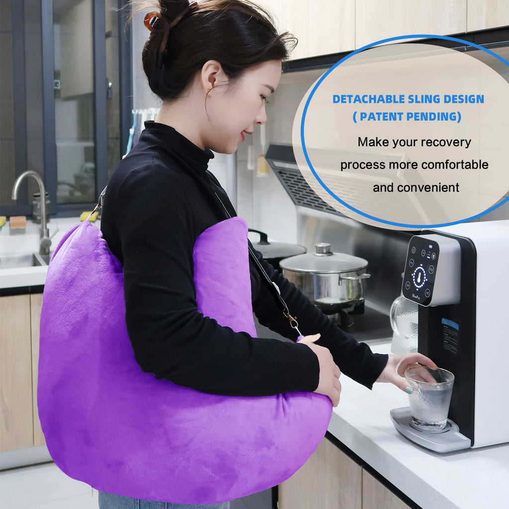 zimucxn Shoulder Surgery Pillow, Ergonomic Rotator Cuff Pillow, Comfortable Post Shoulder Surgery Pillow, Adjustable Structure Provide Support, Shoulder Pain Relief, Firm and Removable(Purple)
