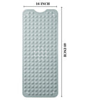 YANZIFLY Bathtub Mat for Shower: Soft Silicone 16X40 Inch Bath Mat Non Slip with Suction Cups Tub Mat for Bathroom for Kids Elderly Extra Large Shower matt Machine Washable - Grey