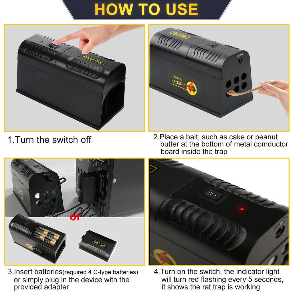 Electric Rat Trap, Humane & Efficient Mouse Trap